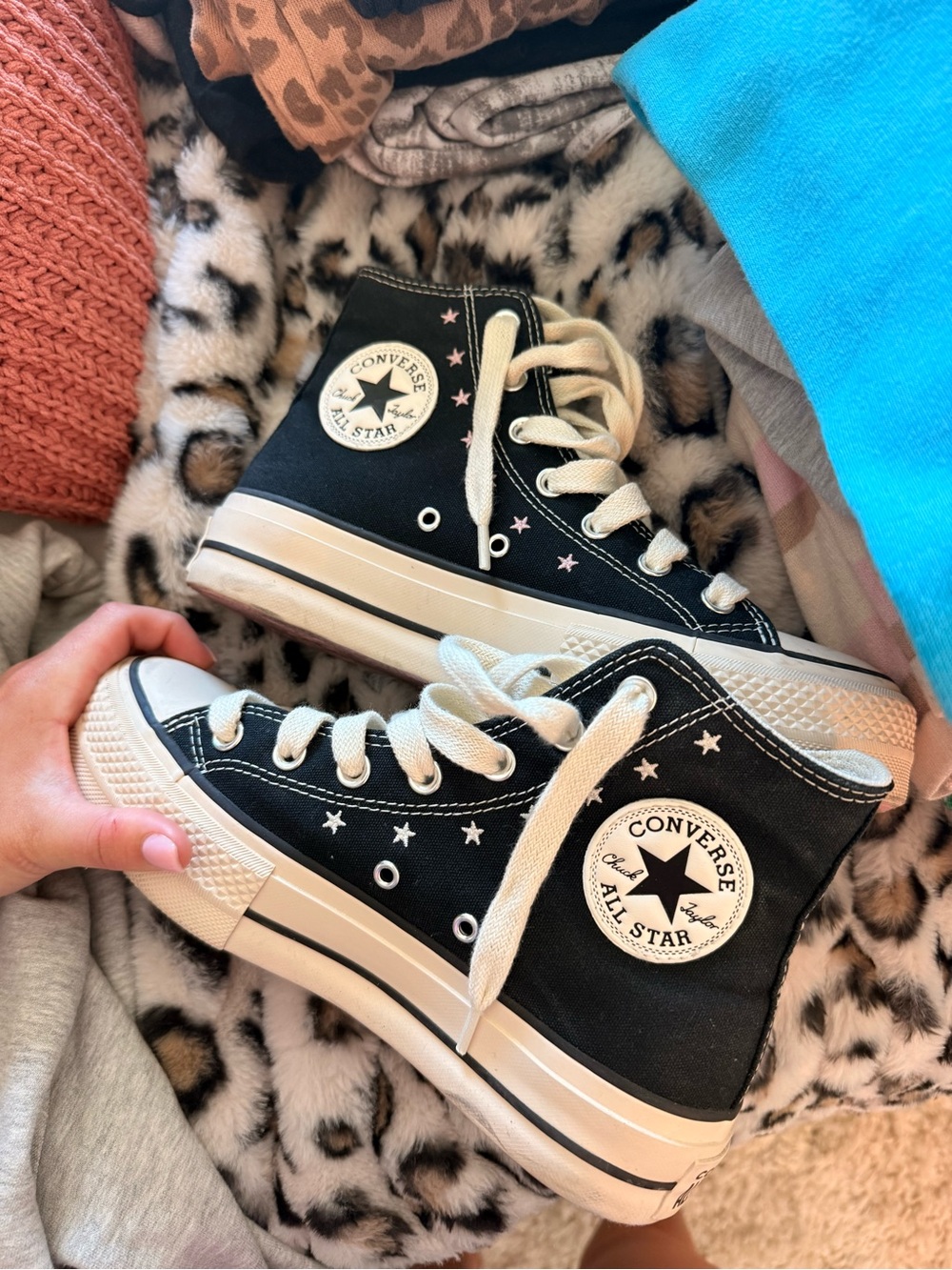 Converse High Top Sneakers - Black and White - Picture 2 of 4